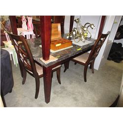 Marble top table & 4 chairs