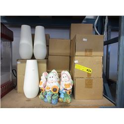 Unglazed ceramic vases & dwarves