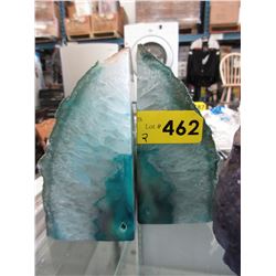 Pair of Blue Rock Crystal book ends