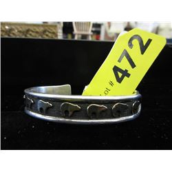 Signed - Navajo Sterling & 14KT Gold cuff bracelet