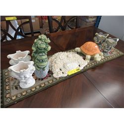 7 Unglazed pottery figurines