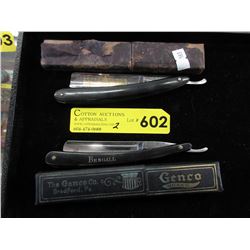 2 Vintage straight razors with cases