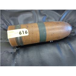 Heavy brass shell casing with threaded top