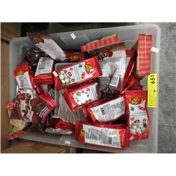 Tote full of assorted candy products