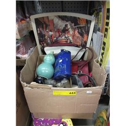 Box of used purses & household goods
