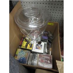 60 Used CDs & cassettes plus a beverage dispenser