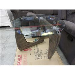 New - glass top end table