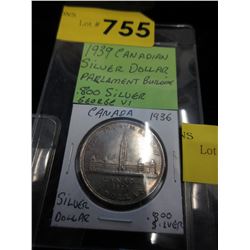 1939 Canadian Silver dollar