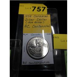 1958 Canadian Silver dollar