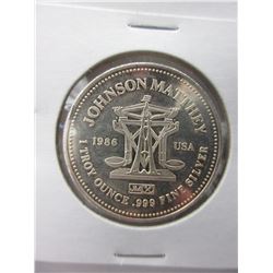 Very scarce: 1 Oz. Silver "Johnson Matthey" Round