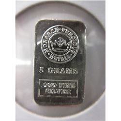 Hand Pressed - 5 Gram Silver "Monarch Mint" Bar