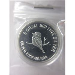 .999 Fine Silver "Kookaburra" Round - 5 Grams