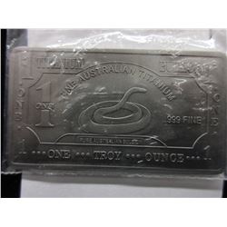 1 Ounce - .999 Fine Titanium Bar - Low mintage