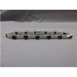 6+ CT Oval Blue Sapphire & Diamond Bracelet