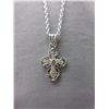 Image 1 : Sterling Silver & Diamond "Cross" Necklace