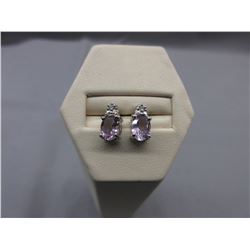 New Amethyst & Diamond Stud Earrings