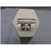 Image 1 : New Amethyst & Diamond Stud Earrings