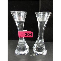 Pair of crystal "Villeroy & Boch" candle sticks