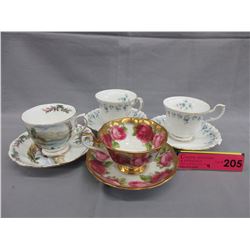 4 Royal Albert teacup & saucer sets