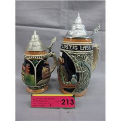 2 Vintage German beer steins