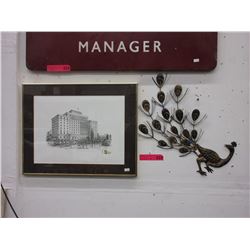 Artist signed print & Peacock wall plaque