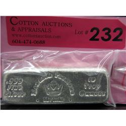 10 Troy Oz. Silver- Hand-Poured Monarch Metals Bar