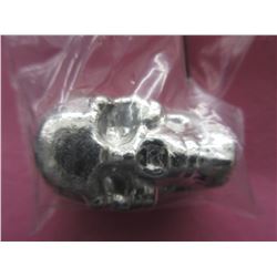 3 Troy Oz. - Fine Silver "3D Skull" Motif Bar