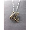 Image 1 : Diamond-Set - Sterling Silver Dolphin Pendant