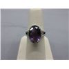 Image 1 : Oval Faceted 3CT Amethyst & Diamond Ring