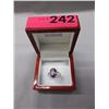 Image 2 : Oval Faceted 3CT Amethyst & Diamond Ring
