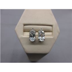 New Diamond & White Topaz Stud Earrings
