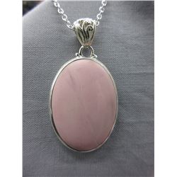 Custom made - Pink Opal Necklace with Chain