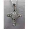 Image 1 : Custom made - Blue Moonstone Cross Necklace set