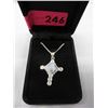 Image 2 : Custom made - Blue Moonstone Cross Necklace set
