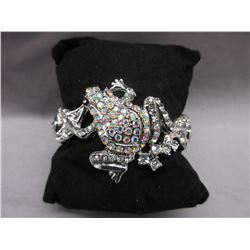 New - Ladies Crystal Frog Bangle Bracelet