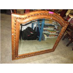 Large wood framed wall mirror