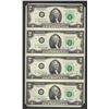 Image 1 : United States of America, Two Dollars, 1976 Uncut Sheet of Four