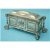 Image 1 : A Hamilton & Co, Calcutta, white metal casket, of rectangular shape, having domed lid, supported...
