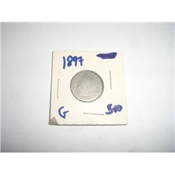 1897-P *RARE KEY DATE* LIBERTY "V" NICKEL RED BOOK VALUE $5.00+ *NICE EARLY GOOD GRADE NICKEL*!!