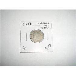 1897 *KEY DATE* LIBERTY "V" NICKEL RED BOOK VALUE $4.50+ *NICE EARLY GOOD GRADE NICKEL*!!