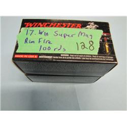 LOT 100 RNDS .17 WIN SUPER MAG AMMO