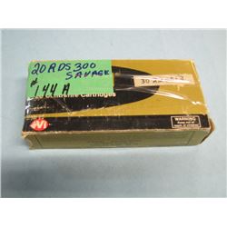 BOX 20 RNDS 300 SAVAGE AMMO