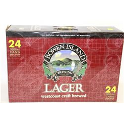 CASE OF 24 CANS OF BOWEN ISLAND LAGER