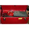 Image 1 : LARGE RED METAL TOOL BOX WITH CONTENTS
