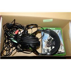 BOX OF 3 XBOX ONE GAMES & TURTLE BEACH HEADSET