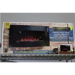 "CHIMNEYFREE" CURVED GLASS PANEL ELECTRIC FIREPLAC
