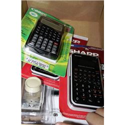 FLAT WITH ADDING MACHINE, 3 CALCULATORS, DIMMER