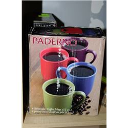 2 BOXES OF PADERNO COLOURED CUPS