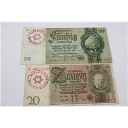CONCENTRATION CAMP GROSS ROSSEN BANKNOTES X2