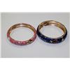 Image 1 : PAIR OF ENAMALED BRACELETS, BLUE AND PINK